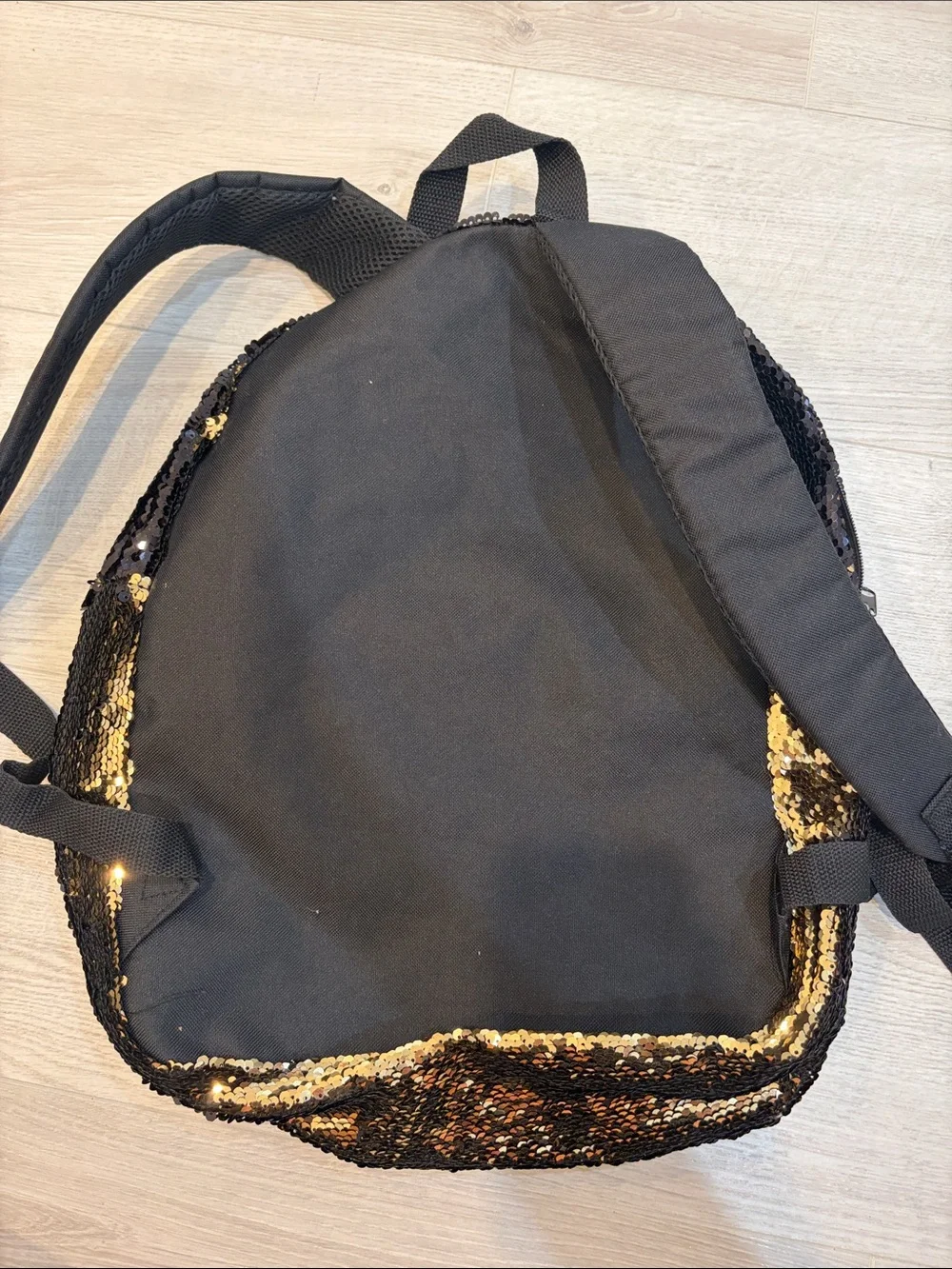 Kids Black and Gold Sequin Backpack